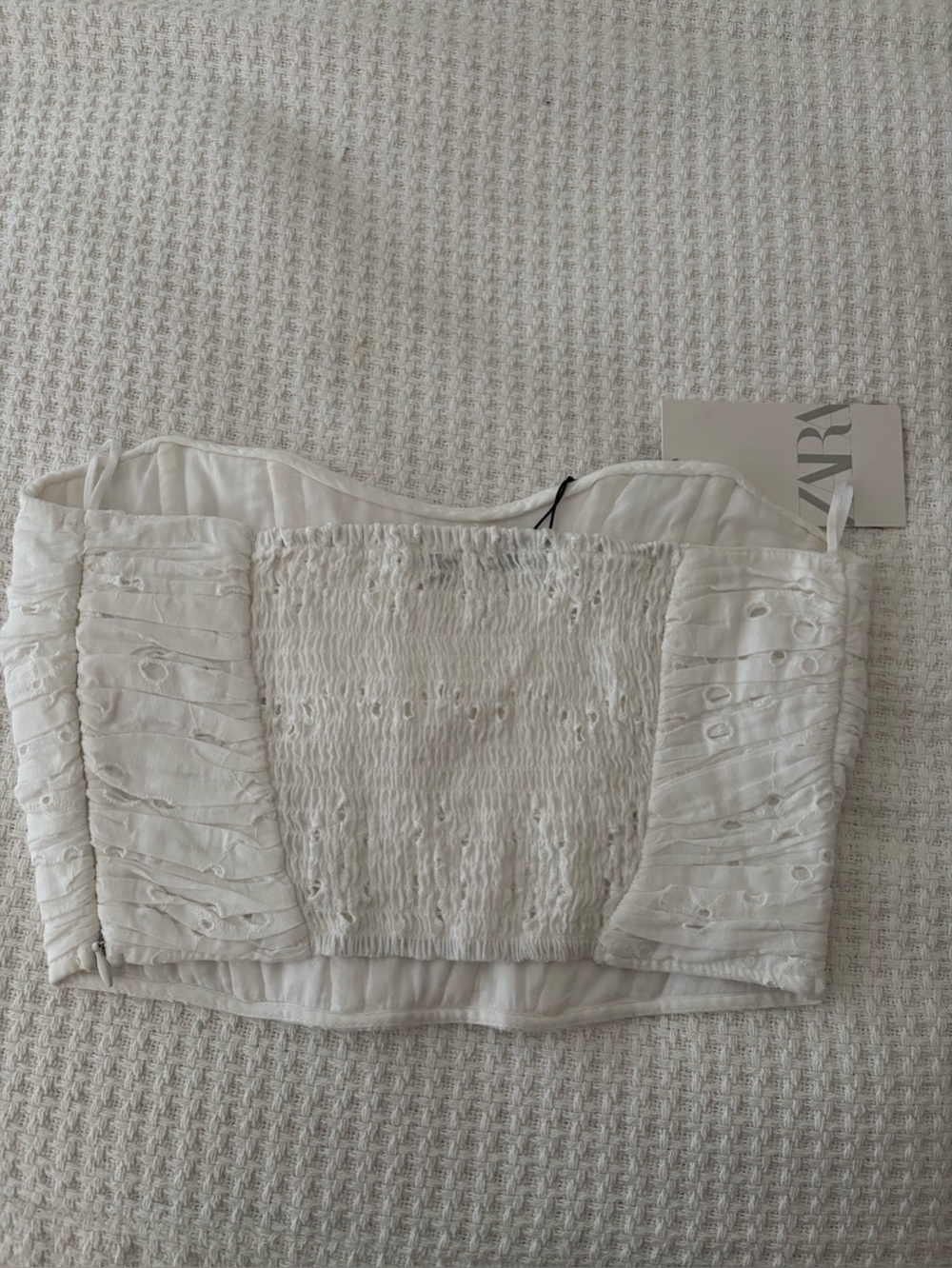 Zara Eyelet Embroidered Tube Top - Picture 4 of 8